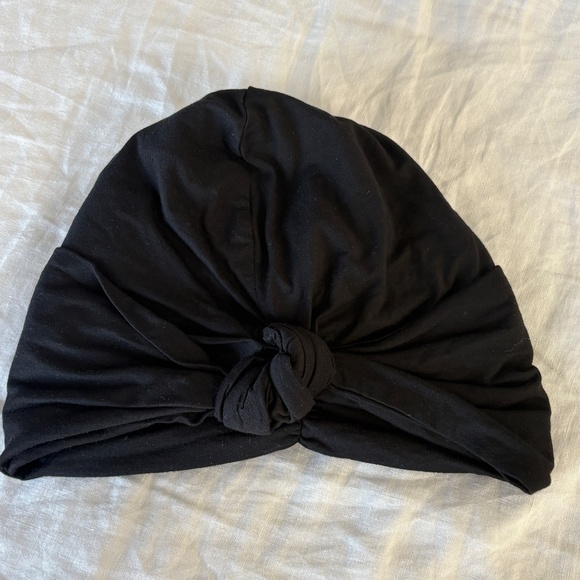 Grace Eleyae Navy Satin Lined Knot Turban - Picture 4 of 9